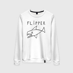 Свитшот хлопковый женский Flipper, цвет: белый