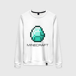 Свитшот хлопковый женский Minecraft Diamond, цвет: белый