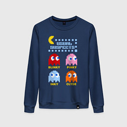 Свитшот хлопковый женский Pac-Man: Usual Suspects, цвет: тёмно-синий