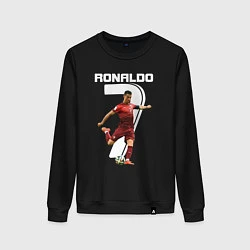 Свитшот хлопковый женский Ronaldo 07, цвет: черный