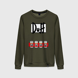 Свитшот хлопковый женский DUFF-Man, цвет: хаки