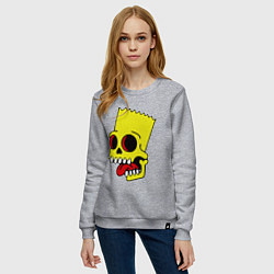 Свитшот хлопковый женский Bart Skull, цвет: меланж — фото 2