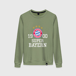 Свитшот хлопковый женский Super Bayern 1900, цвет: авокадо