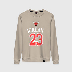 Свитшот хлопковый женский Jordan 23, цвет: миндальный