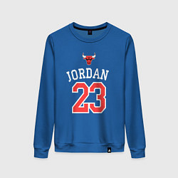 Свитшот хлопковый женский Jordan 23, цвет: синий