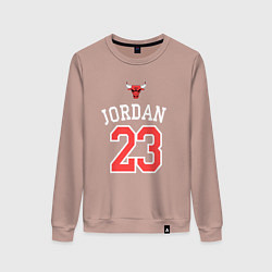 Свитшот хлопковый женский Jordan 23, цвет: пыльно-розовый