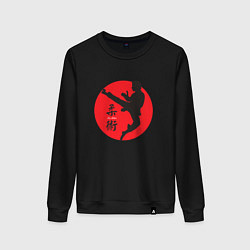 Свитшот хлопковый женский Джиу-джитсу, цвет: черный