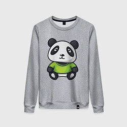 Свитшот хлопковый женский Маленький панда, цвет: меланж