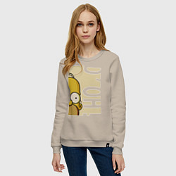 Свитшот хлопковый женский Homer Doh!, цвет: миндальный — фото 2