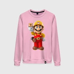 Свитшот хлопковый женский Super Mario, цвет: светло-розовый