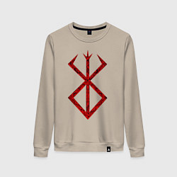 Свитшот хлопковый женский Берсерк. Клеймо, цвет: миндальный