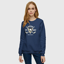 Свитшот хлопковый женский Pittsburgh Penguins: Est.1967, цвет: тёмно-синий — фото 2