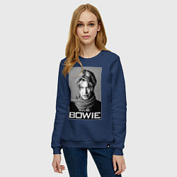 Свитшот хлопковый женский Bowie Legend, цвет: тёмно-синий — фото 2
