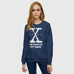 Свитшот хлопковый женский X-Files: Truth is out there, цвет: тёмно-синий — фото 2