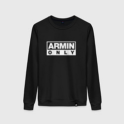 Свитшот хлопковый женский Armin Only, цвет: черный