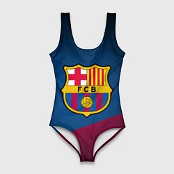 Купальник-боди 3D женский FCB Barcelona, цвет: 3D-принт