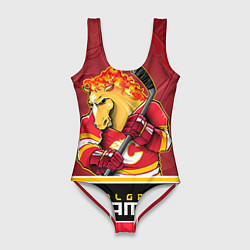 Купальник-боди 3D женский Calgary Flames, цвет: 3D-принт