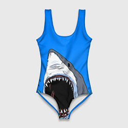 Купальник-боди 3D женский Акулий рык, цвет: 3D-принт