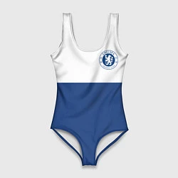 Купальник-боди 3D женский Chelsea FC: Light Blue, цвет: 3D-принт