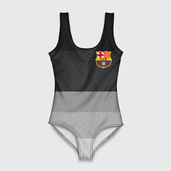 Женский купальник-боди ФК Барселона: Серый стиль