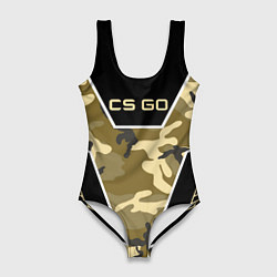 Купальник-боди 3D женский CS:GO Khaki Camo, цвет: 3D-принт