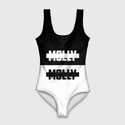 Купальник-боди 3D женский Molly: Black & White, цвет: 3D-принт