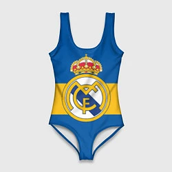 Купальник-боди 3D женский Реал Мадрид, цвет: 3D-принт