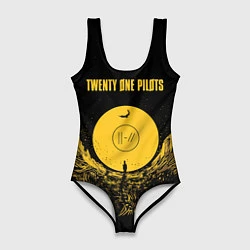 Купальник-боди 3D женский Twenty One Pilots: Yellow Moon, цвет: 3D-принт