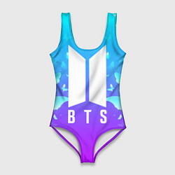 Купальник-боди 3D женский BTS: Violet Butterflies, цвет: 3D-принт