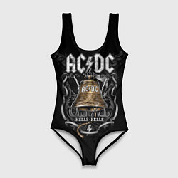 Купальник-боди 3D женский ACDC - hells bells, цвет: 3D-принт