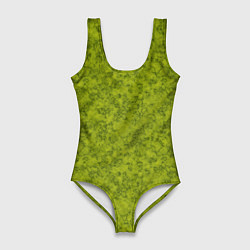 Купальник-боди 3D женский Зеленый мраморный узор, цвет: 3D-принт
