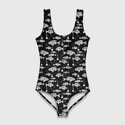 Женский купальник-боди Узор для рыбака