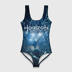 Купальник-боди 3D женский Рльех Горизонт, цвет: 3D-принт