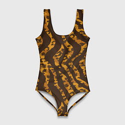 Женский купальник-боди Шкура тигра леопарда гибрид