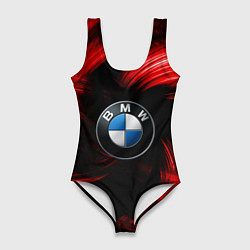 Купальник-боди 3D женский BMW RED BEAST, цвет: 3D-принт