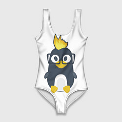 Купальник-боди 3D женский Linux пингвин Талисман для программистов, цвет: 3D-принт