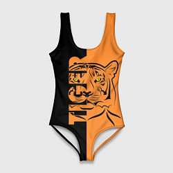 Купальник-боди 3D женский Тигр - Tiger, цвет: 3D-принт