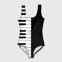 Женский купальник-боди Черно-Белое Пианино Piano