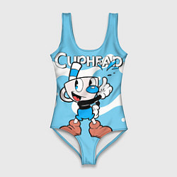 Женский купальник-боди Cuphead синяя чашечка