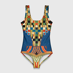 Купальник-боди 3D женский Египетский орнамент, цвет: 3D-принт