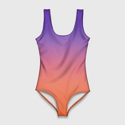 Купальник-боди 3D женский Трендовый красно-фиолетовый градиент, цвет: 3D-принт