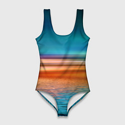 Купальник-боди 3D женский Море с размытым фоном, цвет: 3D-принт