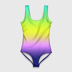 Женский купальник-боди Разноцветный размытый фон градиент