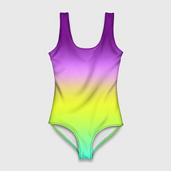 Купальник-боди 3D женский Multicolored Ombre gradient, цвет: 3D-принт