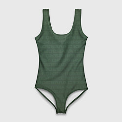 Женский купальник-боди 1984 узор зелёный градиент