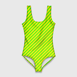 Женский купальник-боди Кислотный зеленый стиль