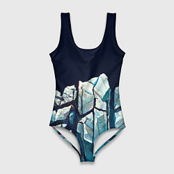 Купальник-боди 3D женский Cracked ice, цвет: 3D-принт