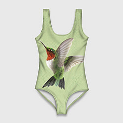Купальник-боди 3D женский Одинокая колибри, цвет: 3D-принт