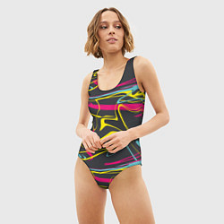 Купальник-боди 3D женский Яркая палитра художника, цвет: 3D-принт — фото 2