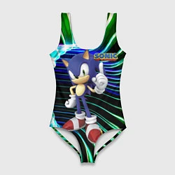 Купальник-боди 3D женский Sonic - hedgehog - video game, цвет: 3D-принт